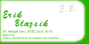 erik blazsik business card